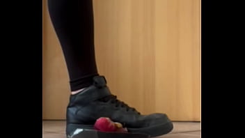 Crushing and stomping a apple