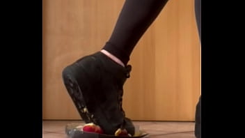 Crushing and stomping a apple