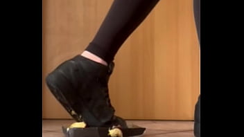 Crushing and stomping a apple Crushing and stomping a apple