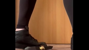 Crushing and stomping a apple