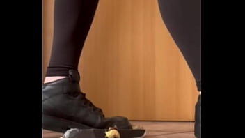 Crushing and stomping a apple