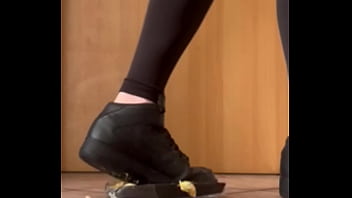 Crushing and stomping a apple