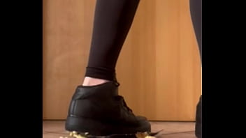 Crushing and stomping a apple