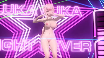 Megurine luka desnuda con tetas enormes
