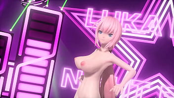 Megurine luka desnuda con tetas enormes