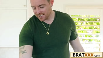 Petite blonde twists and takes it deep in a living room action