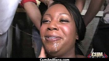 Ebony fucked by a group of white dicks in gangbang 30