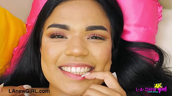 Sophisticated brunette bombshell naked close up