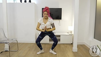 4k yoga training warmup jumping jacks skipping rope big tits