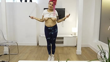 4k yoga training warmup jumping jacks skipping rope big tits