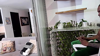 My horny housemate comes out of the shower to get a dose of my big cock it gives itself completely in her tight wet pussy