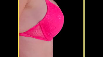 Milf looks pretty in pink bra