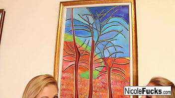 Hot blondes lick each other