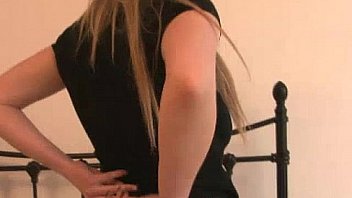 Busty brunette babe licking her tits