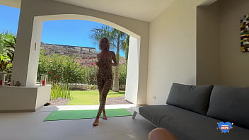 My stepsister was doing yoga and asked me to give it to her mouth