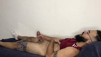 My husband masturbating and cumming