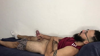 My husband masturbating and cumming