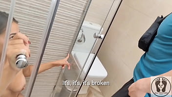 Desperate latina pees in the shower and gets a hot piss