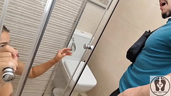 Desperate latina pees in the shower and gets a hot piss