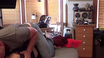 Brunette likes her men to pull their cock out of their jeans and just pound her