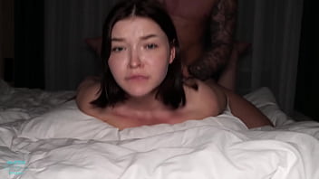 This brunette babe is fluttering on my cock