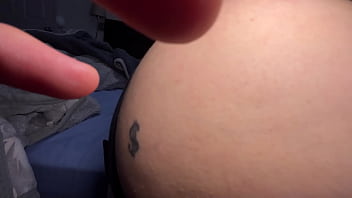 Stepping on the head of the big assed whore