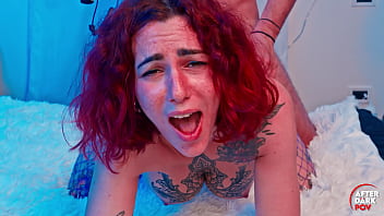 Hard anal fucking the busty tatted redhead juiswild