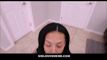 Sislovesmehd cute tiny latina teen step sister orgasms repeatedly while getting fucked by step brother in family bathroom pov