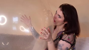 Transparent balloon kissing