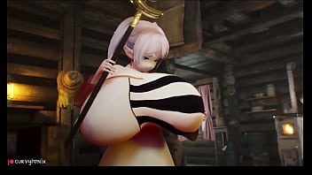 Huge boobs firm boobs 3d