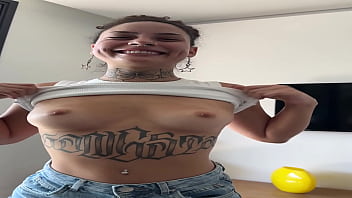 Tattooed brazilian brunette’s sloppy blowjob cum on face in pov mobile mpbng