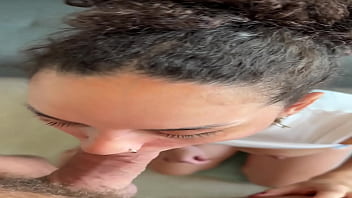 Tattooed brazilian brunette’s sloppy blowjob cum on face in pov mobile mpbng