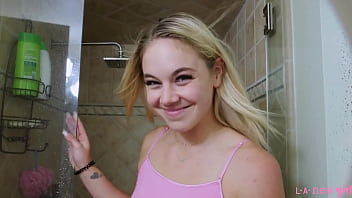 Glamorous blonde icon enjoys a sensual bath