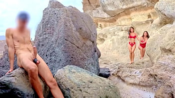 Beach during my exhib trip i find the two girls flashed in the parking lot