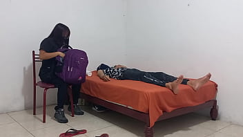 The capricious nurse she goes to a patient to treat him while touching her big juicy tits