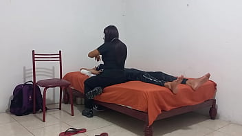 The capricious nurse she goes to a patient to treat him while touching her big juicy tits