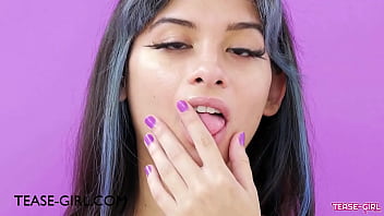 Petite brunette model shows her amazing body