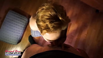 Blonde cutie micah rubs her tits as she sucks a cock and swallows warm cum