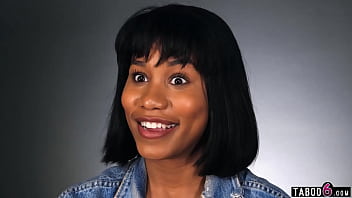 Black cougar jenna foxx masturbates after an interview