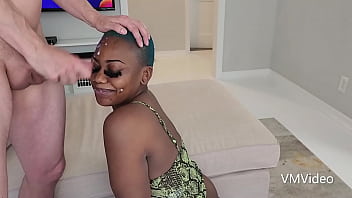I cum on hot ebony woman's face