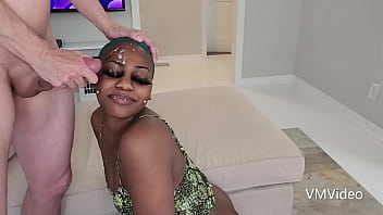 I cum on hot ebony woman's face