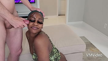 I cum on hot ebony woman's face