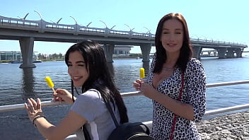 Brunette lured into anal sex with classy stunner and her bf