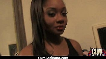 Ebony slut group fucked and facialized 24