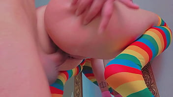 Practicing sex skills with my roommate in colorful sex