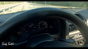Pretty hitchhiker seduces driver and gives blowjob at 93 mph