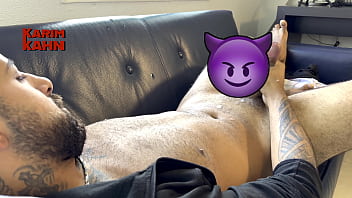 Toes curl on my big feet when i shoot my alpha semen around trailer