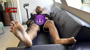 Toes curl on my big feet when i shoot my alpha semen around trailer