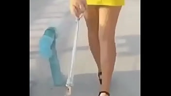 Hot babe pulls guys chained cock