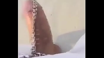 Hot babe pulls guys chained cock